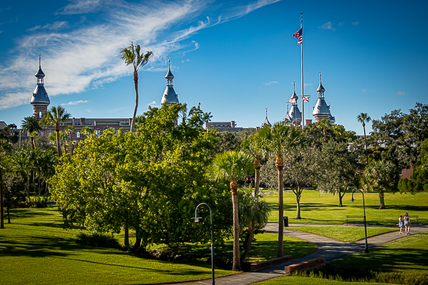 Plant Park trees with Tampa Bay Hotel