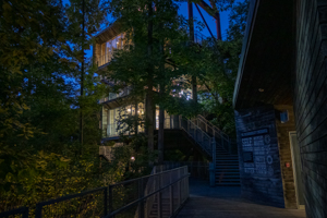 Sustainability Treehouse in the Evening